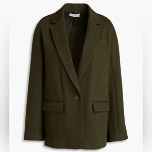 NWT VINCE. Stretch-cotton olive green blazer size 6